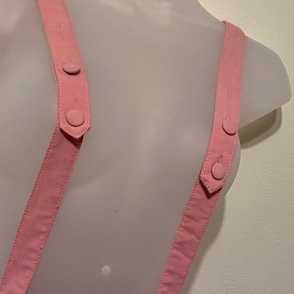 Pink Buttoned Suspender Skirt - Size Medium - Picture 4 of 8